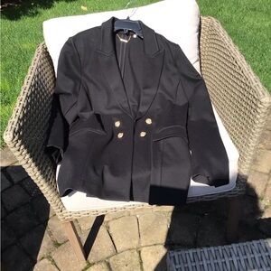 Chico's Black Blazer with Gold Buttons